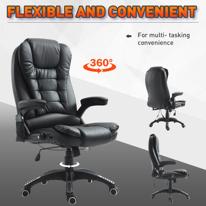 Chaise de bureau massante chauffante dossier haut inclinable