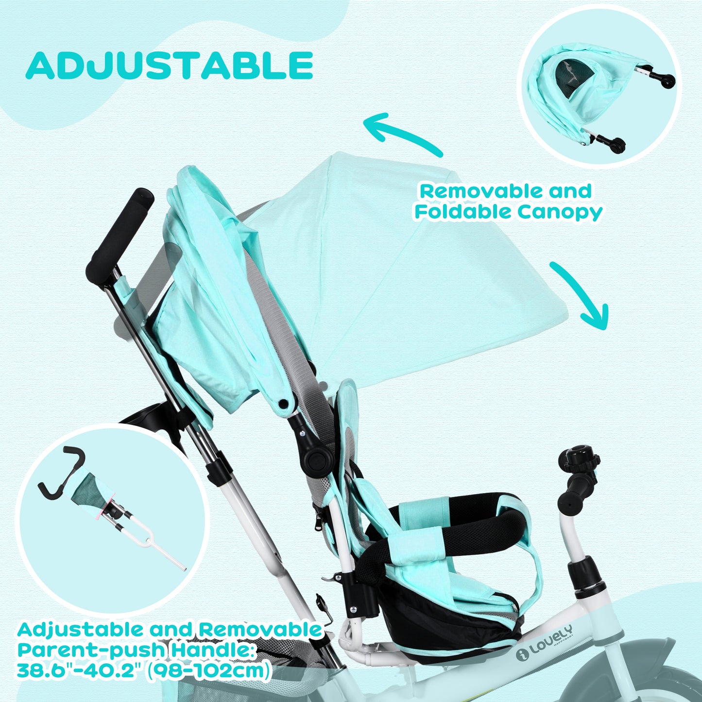 Tricycle évolutif 6 en 1 pour tout-petits 1-5 ans
