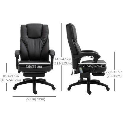 Chaise de bureau massante inclinable avec repose-pieds