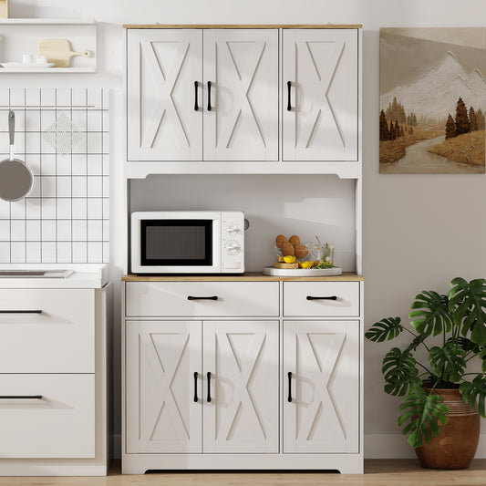 Armoire de cuisine haute style rustique à portes