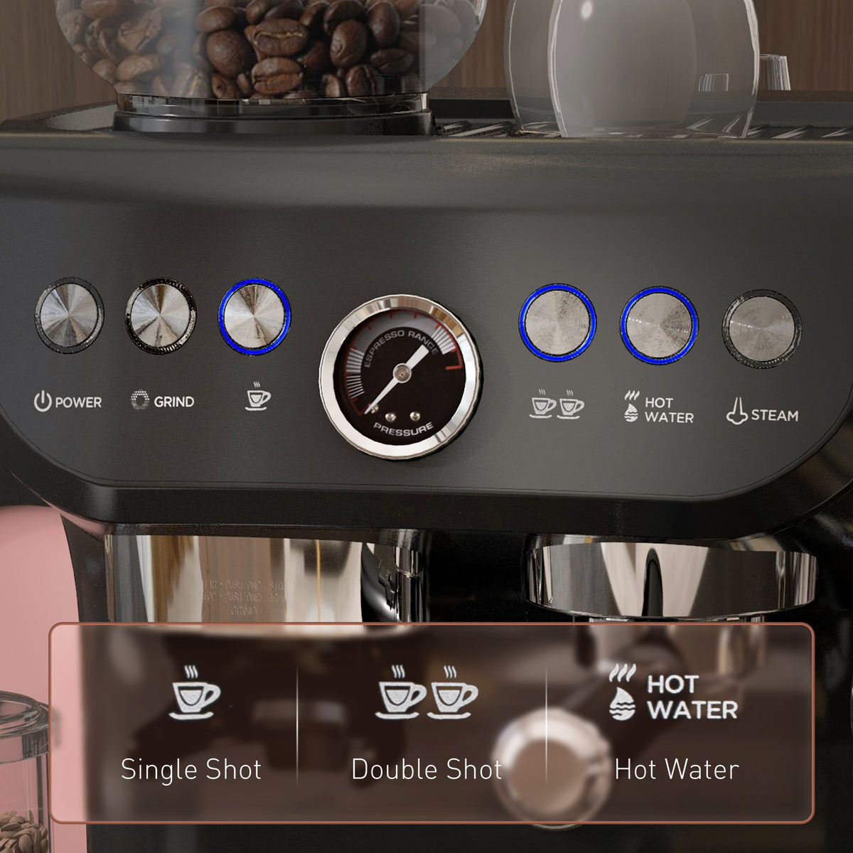 Machine à espresso 15 bars avec mousseur de lait