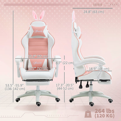 Chaise de gaming ergonomique avec repose-pieds