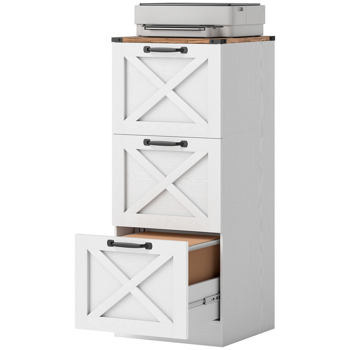 Classeur vertical style fermette 3 tiroirs