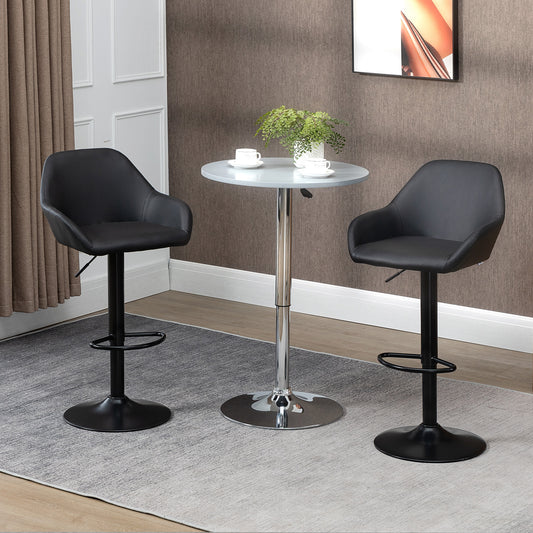 Ensemble 2 tabourets de bar ajustables — cuir PU