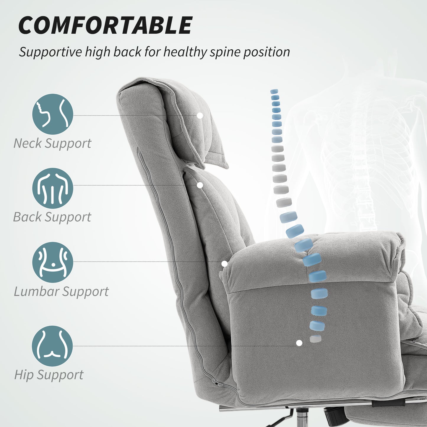 Chaise de bureau inclinable ergonomique avec repose-pieds