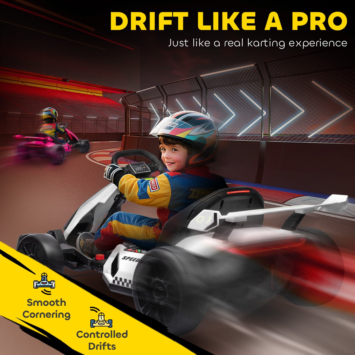 Kart électrique enfant 24V avec siège ajustable