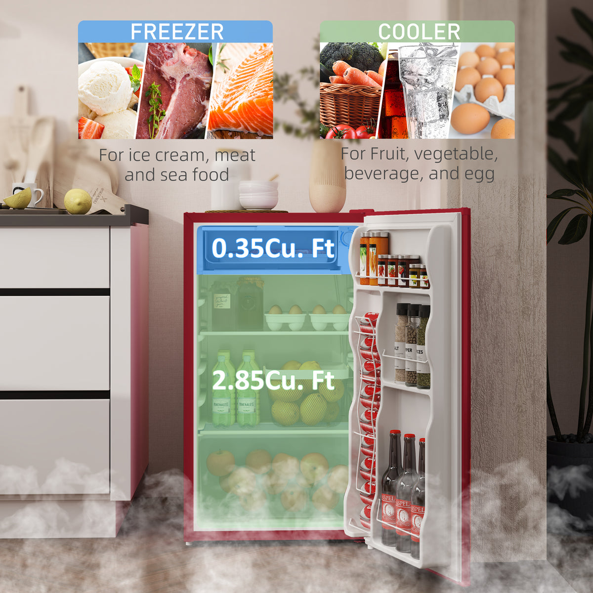 Réfrigérateur compact avec congélateur 3,2 pi³