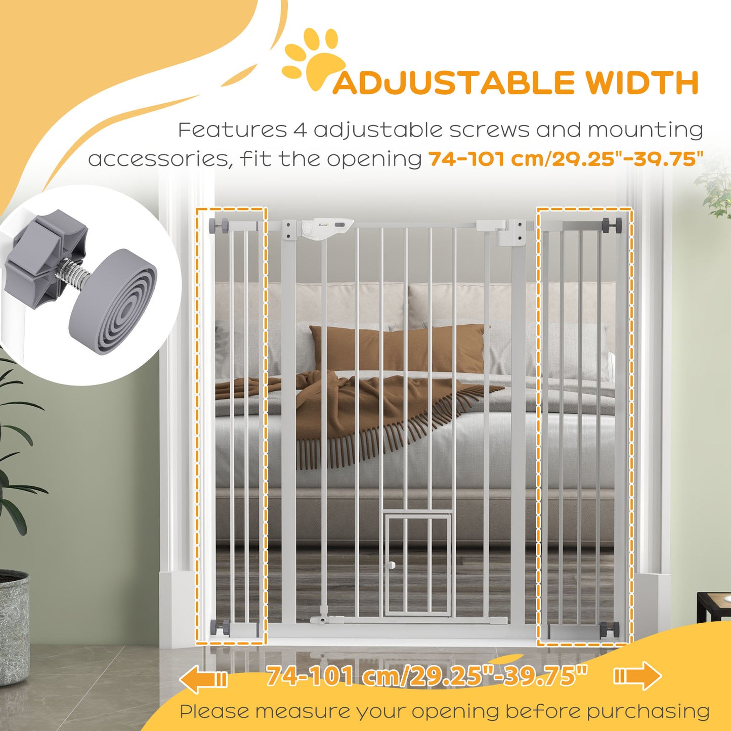 Barrière pour chien intérieure 104 cm ouverture facile