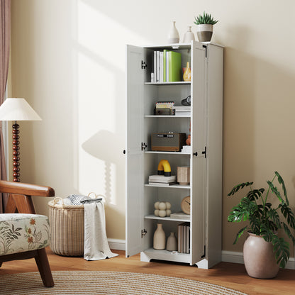 Armoire-garde-manger rustique 6 niveaux 2 portes