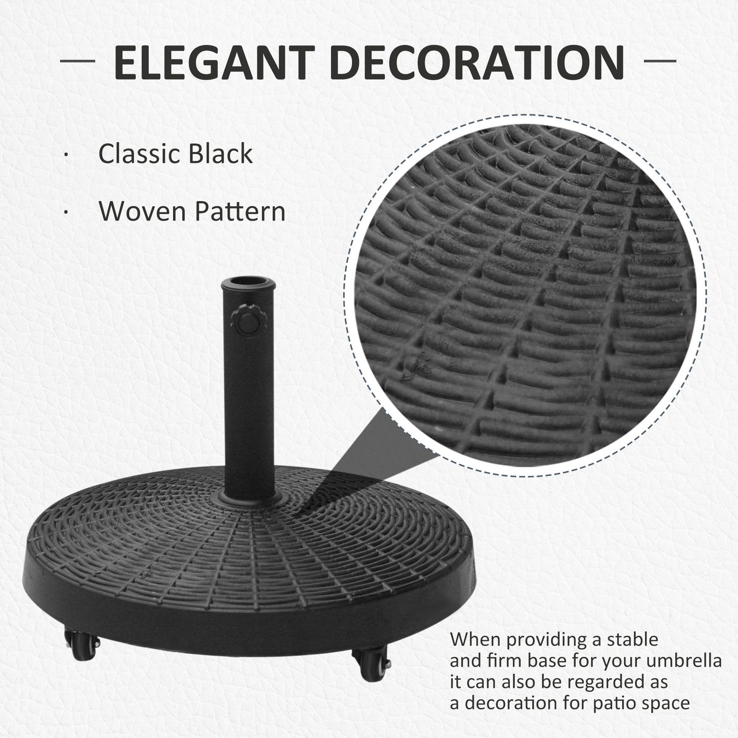 Base de parasol ronde 52 cm avec roues