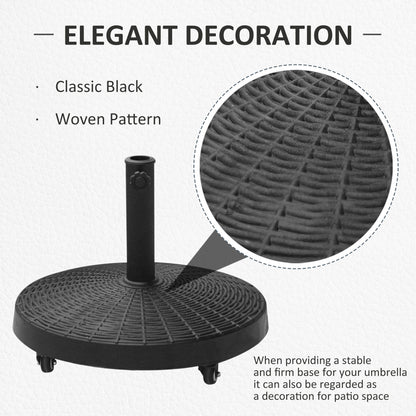 Base de parasol ronde 52 cm avec roues