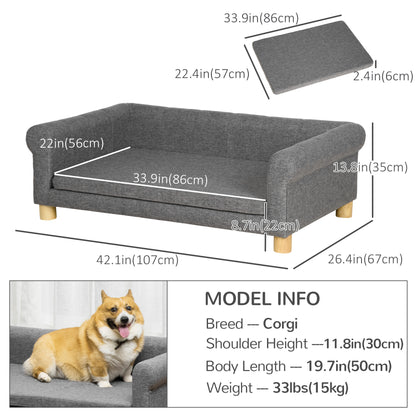Sofa pour animaux moderne avec coussin amovible