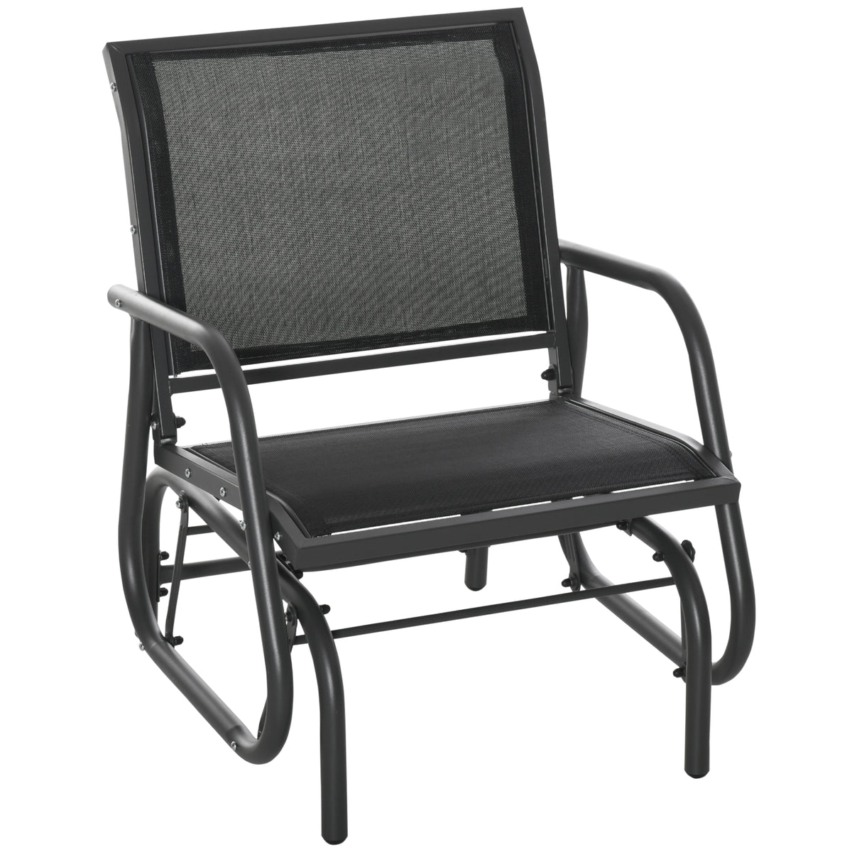 Chaise balançoire d'extérieur à glissement en acier