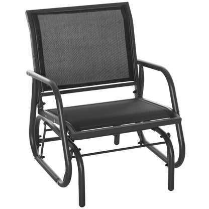 Chaise balançoire d'extérieur à glissement en acier