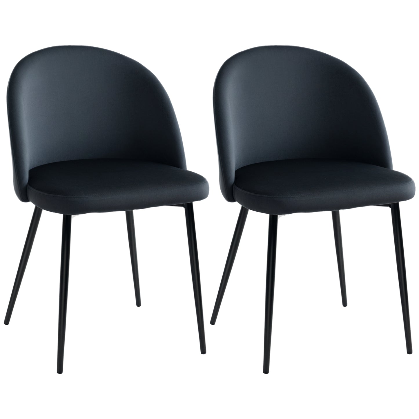 Chaises salle manger dossier mi-hauteur velours ensemble 2