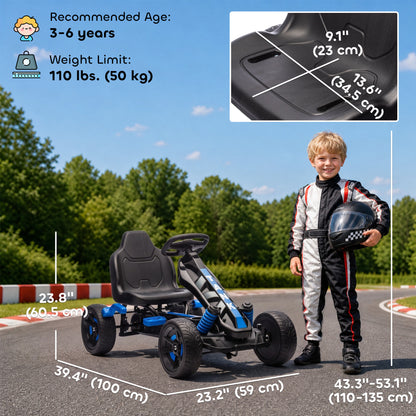 Kart à pédales pour enfants avec pneus EVA