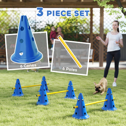 Ensemble d'agilité pour chien avec cônes et perches ajustables