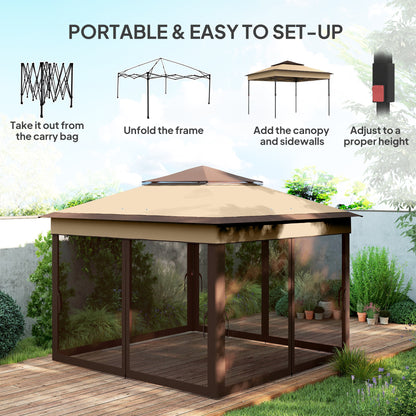 Gazebo pop-up instantané avec rideaux moustiquaires amovibles
