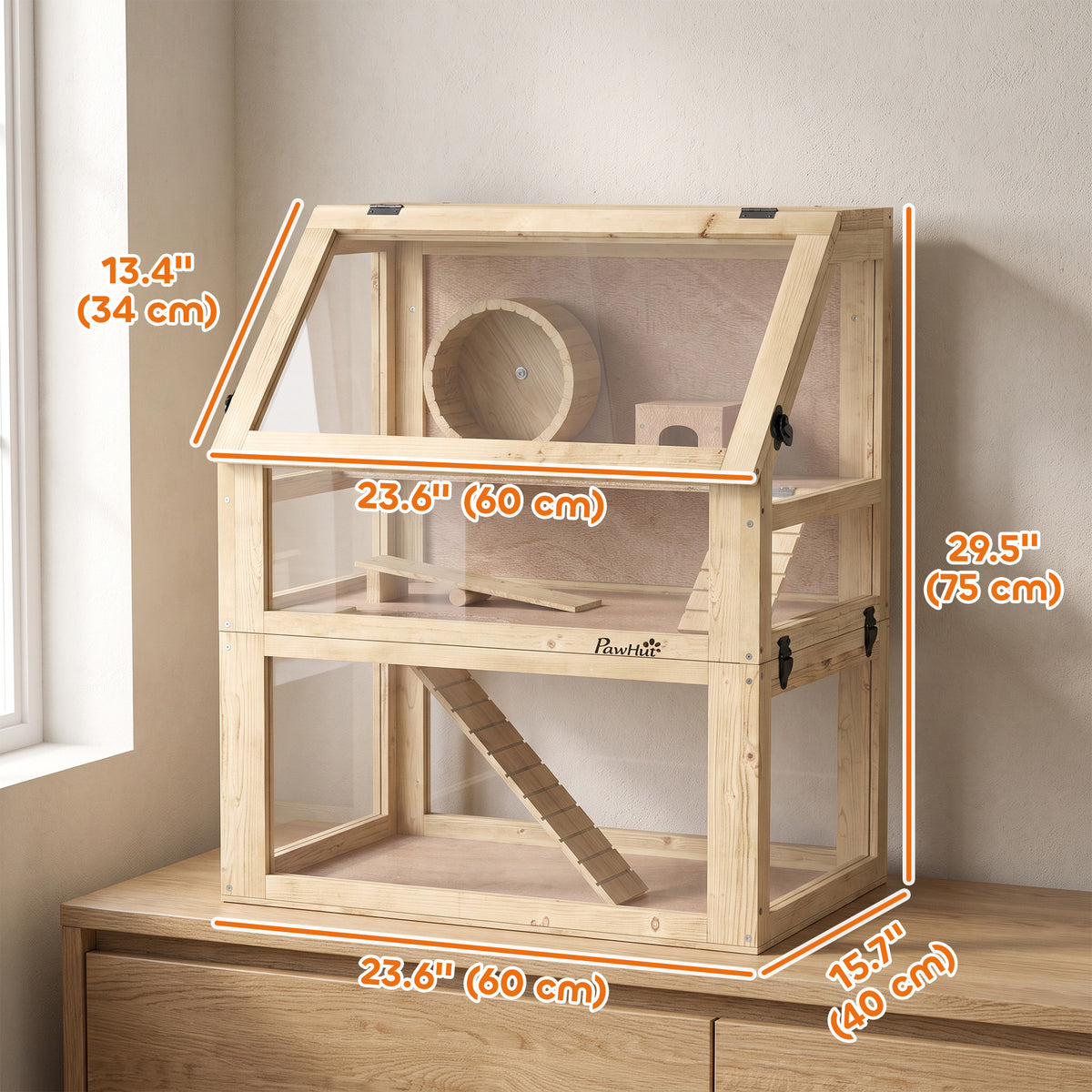 Cage pour hamster en bois