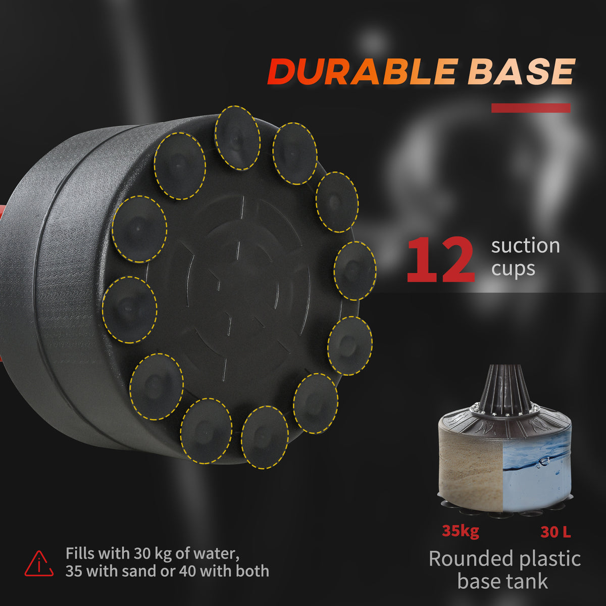 Support de sac de boxe autoportant avec bras rotatif