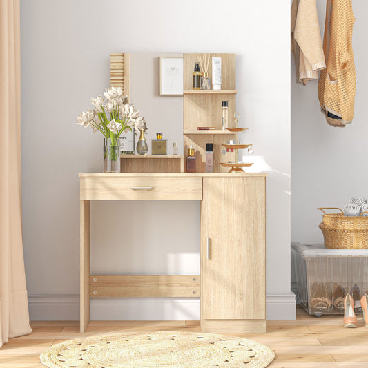 Coiffeuse avec miroir et tiroir de rangement