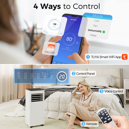 Climatiseur portatif 8000 BTU WiFi 4-en-1