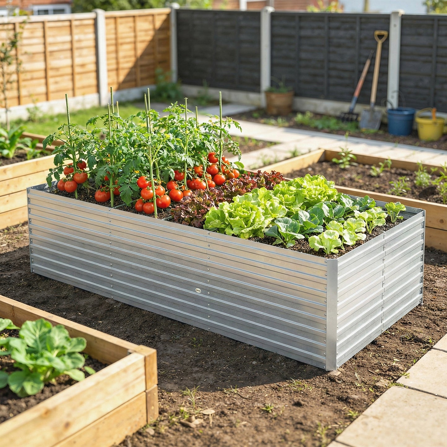Bac de jardinage surélevé galvanisé extra profond 240x120x60cm
