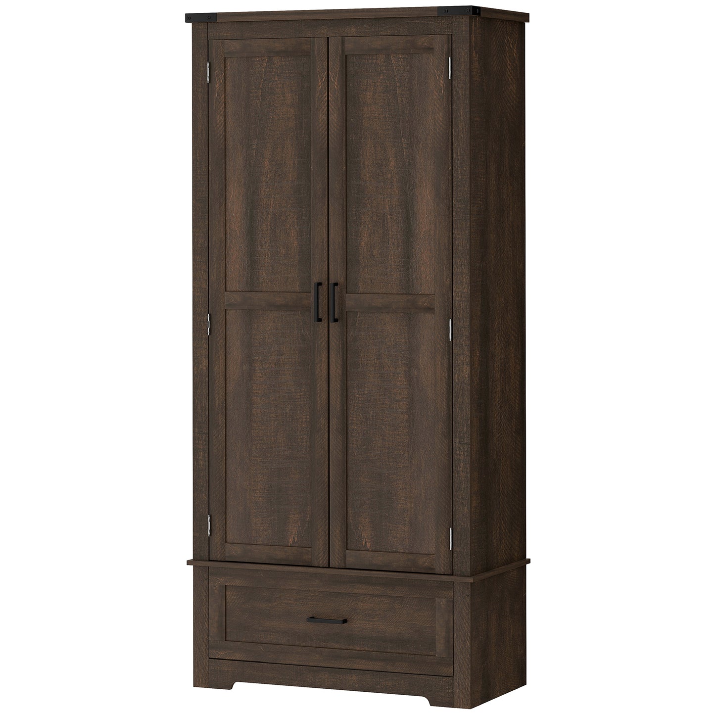 Armoire-garde-manger de cuisine style campagnard 175 cm