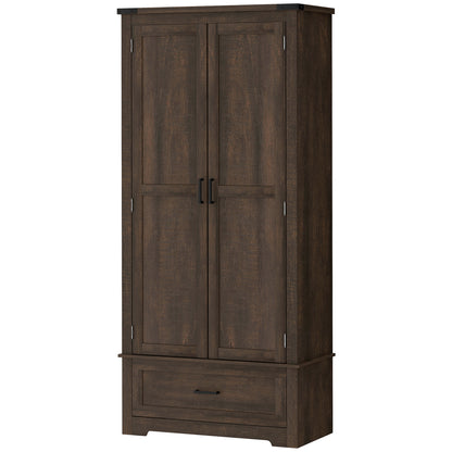 Armoire-garde-manger de cuisine style campagnard 175 cm