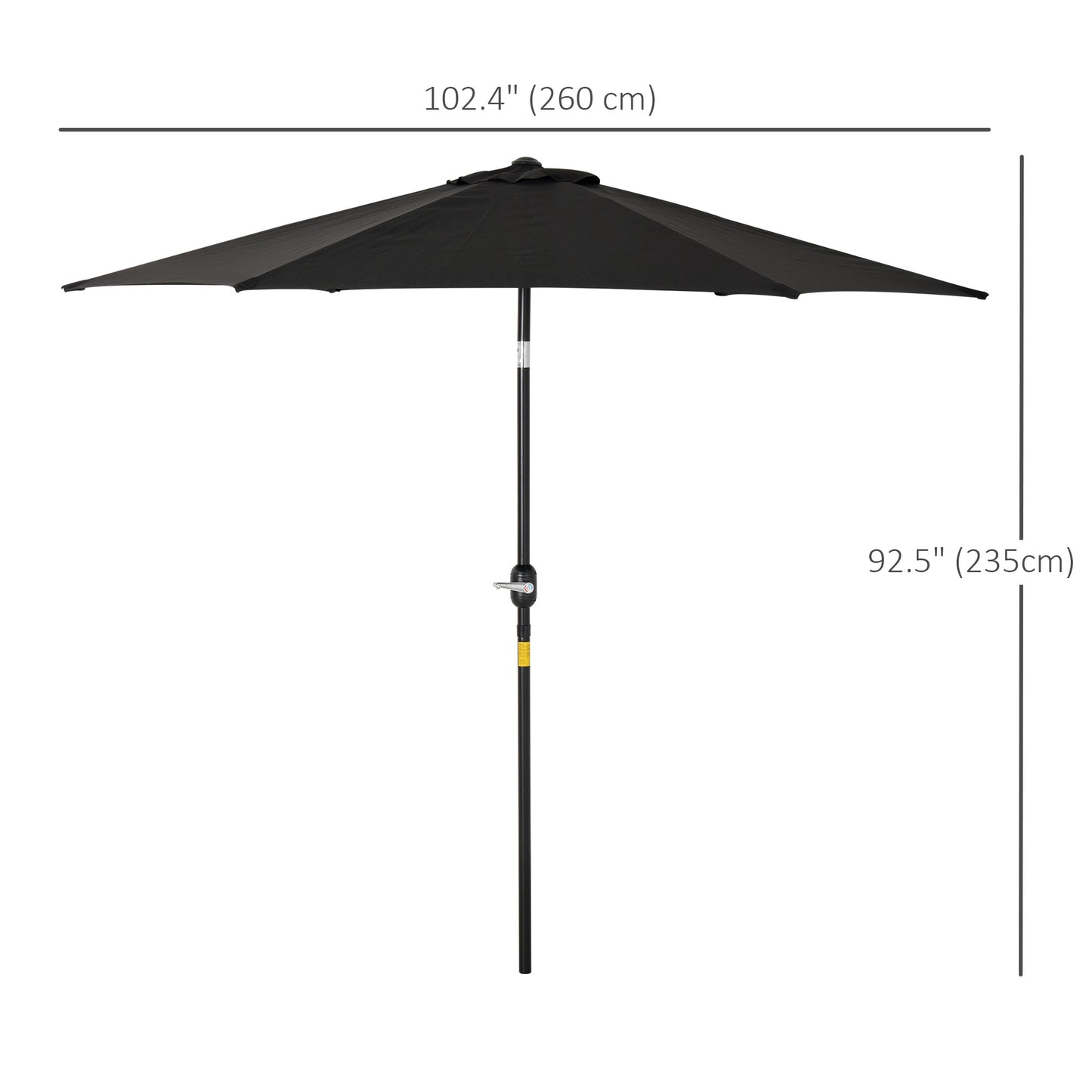 Parasol de patio rond 8.5 pieds avec manivelle