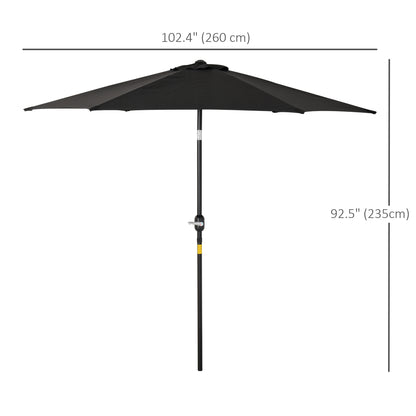 Parasol de patio rond 8.5 pieds avec manivelle