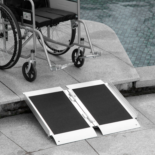 Rampe portable aluminium 2 pi pliable avec poignée