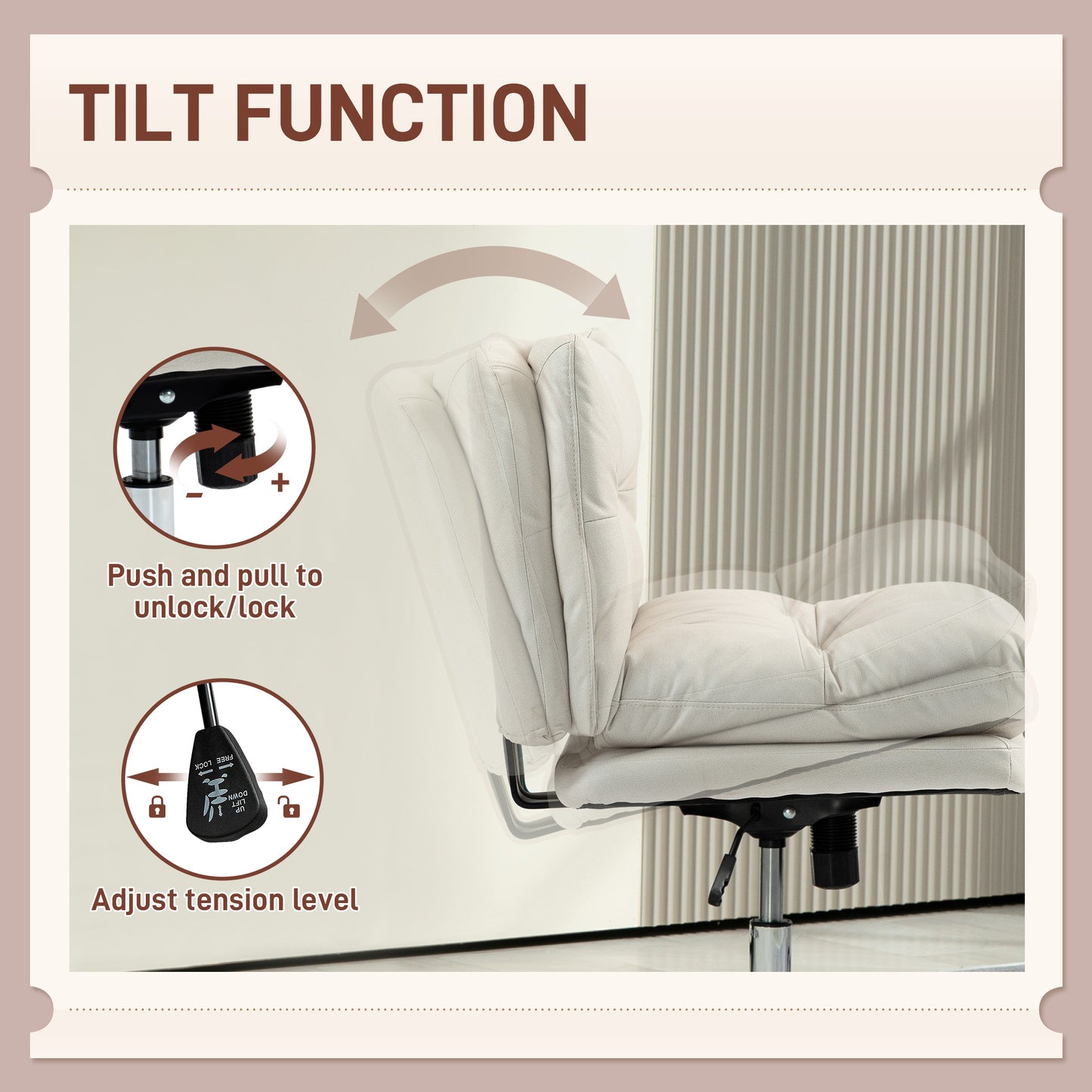 Chaise de bureau sans accoudoirs croisillons réglable pivotante