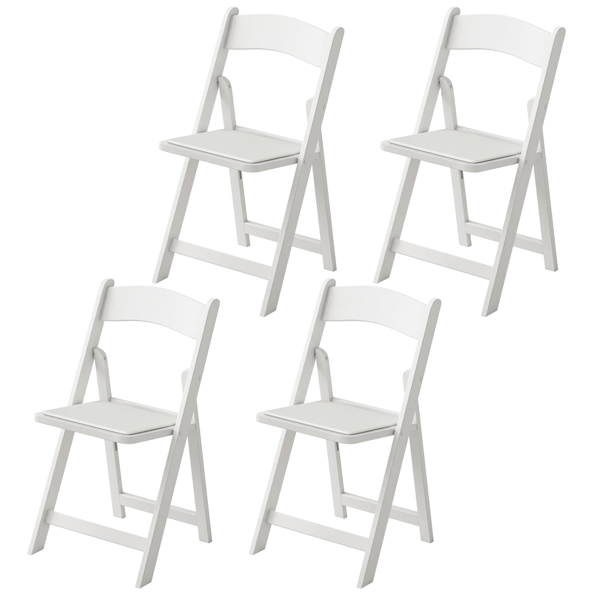 Chaises pliantes rembourrées en résine, lot de 4