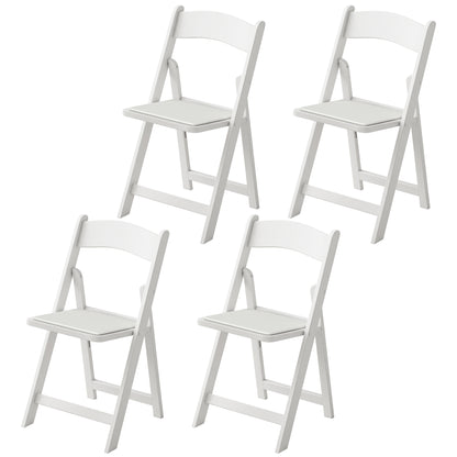 Chaises pliantes rembourrées en résine, lot de 4