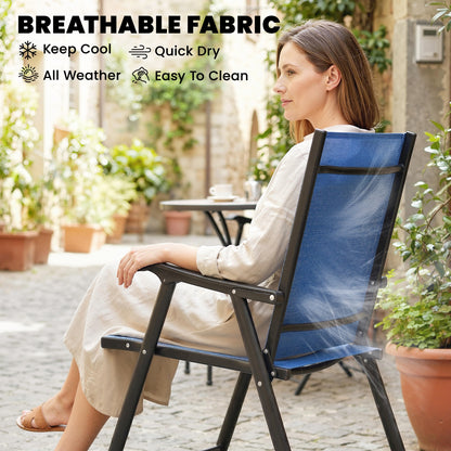 Chaises de patio pliantes en mailles — ensemble de 4