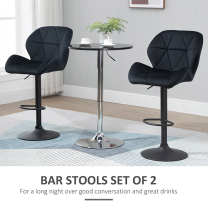 Tabourets de bar ajustables tissu ensemble de 2
