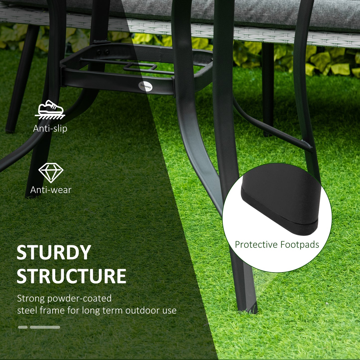 Table de patio ronde avec trou pour parasol