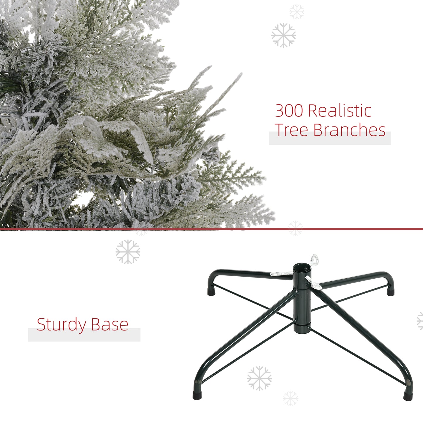 Sapin de Noël crayon enneigé 517 branches — Vert