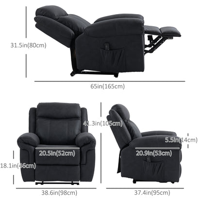 Fauteuil inclinable manuel avec massage vibrant et pochettes