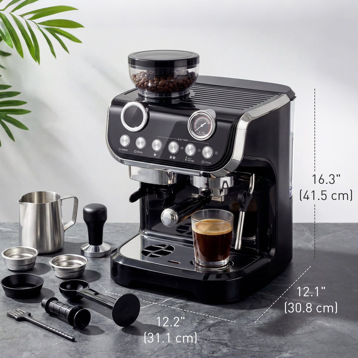 Machine à espresso 15 bars avec moulin et mousseur