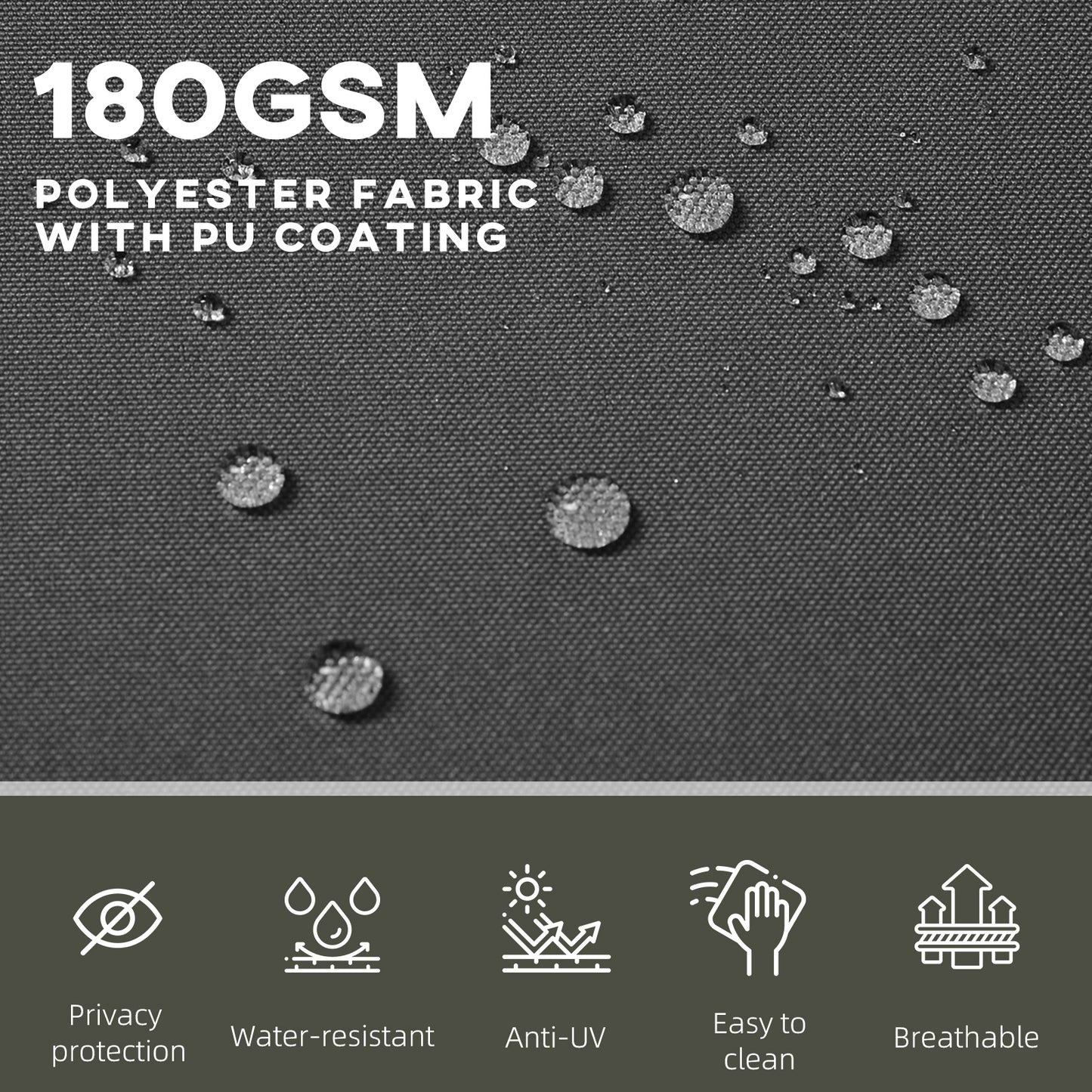 Parasol Rétractable Double 600cm Outsunny - Brise-Vue Patio Noir