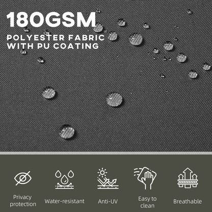 Parasol Rétractable Double 600cm Outsunny - Brise-Vue Patio Noir