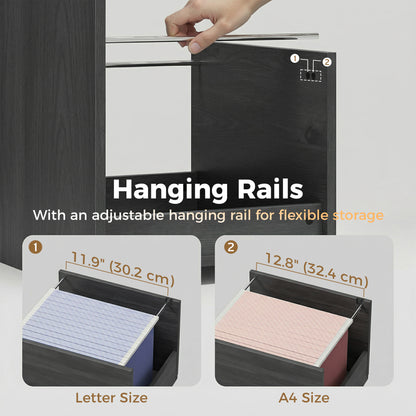 Bureau d'ordinateur 3 tiroirs avec rail suspendu 120 cm