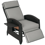 Chaise longue inclinable rotin avec dossier ajustable
