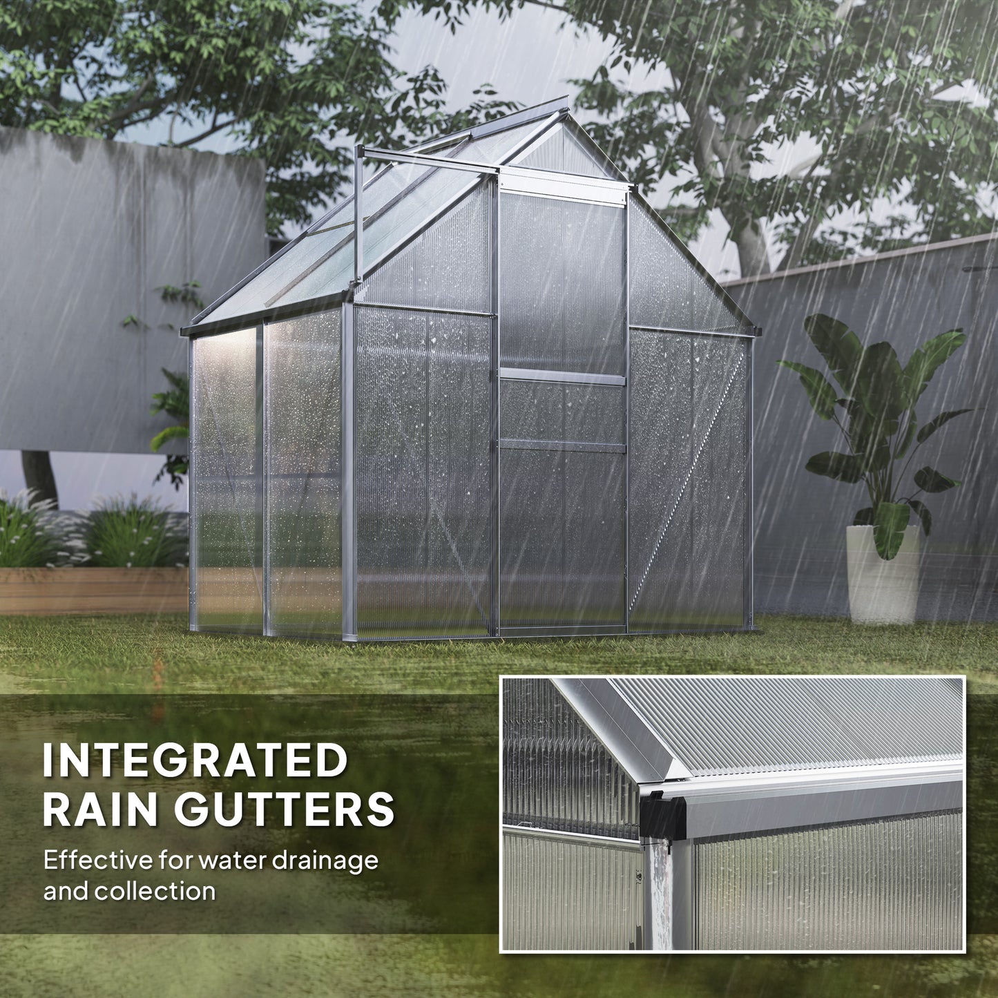 Serre de jardin polycarbonate 183 x 183 x 198 cm