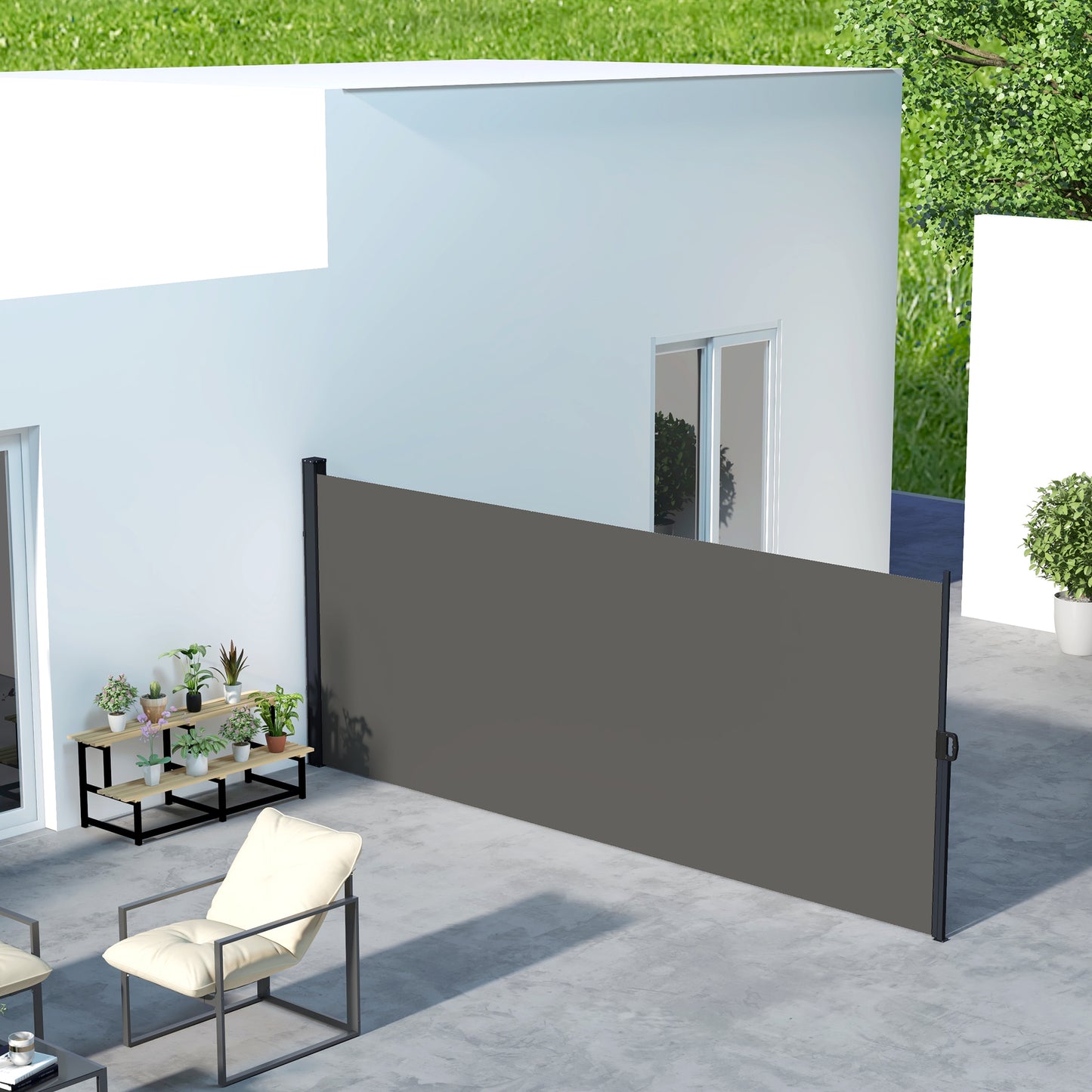 Auvent rétractable latéral 4m x 1,8m pour terrasse