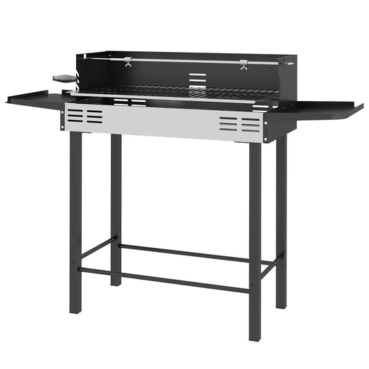 BBQ Rôtissoire Charbon 3 Niveaux Acier Inoxydable