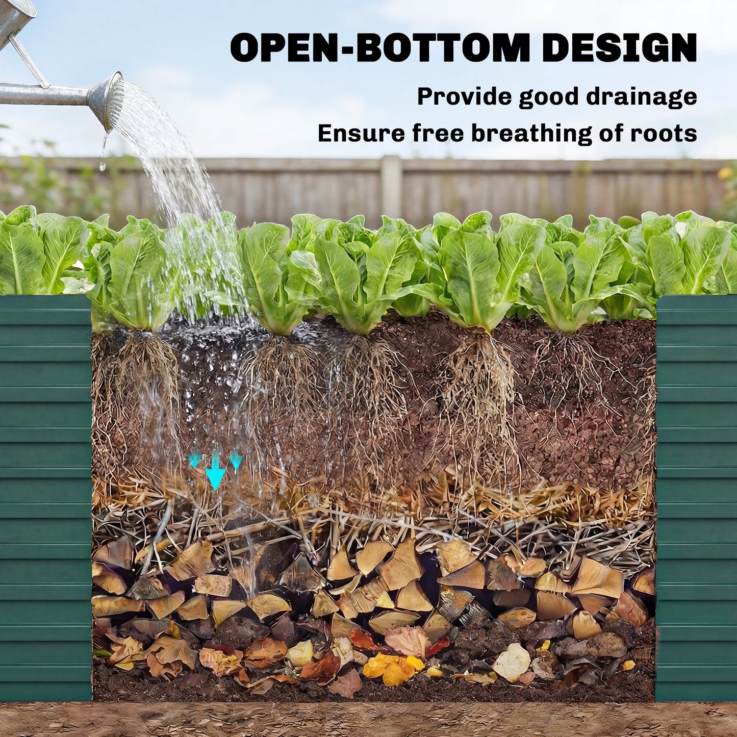Bac jardinage surélevé galvanisé extra profond 152x91x60cm