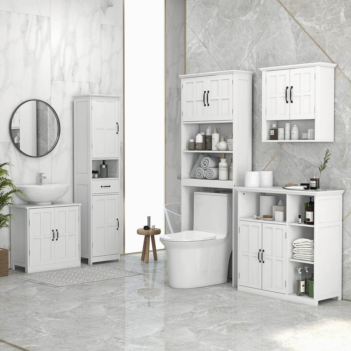 Armoire murale de salle de bain avec étagère réglable